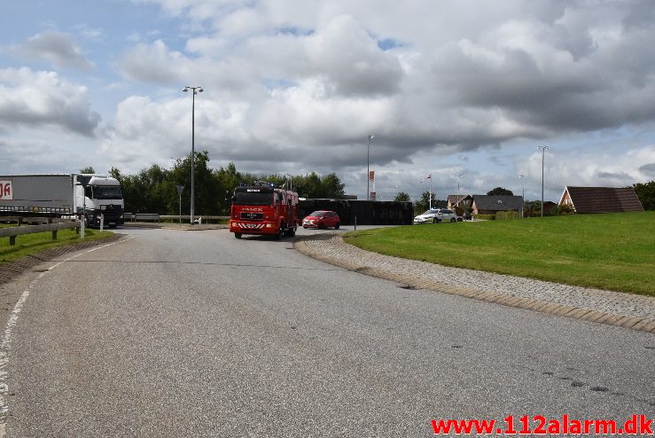 Mindre forurening spild. Ribevej i Ødsted. 22/08-2017. Kl. 11:31.