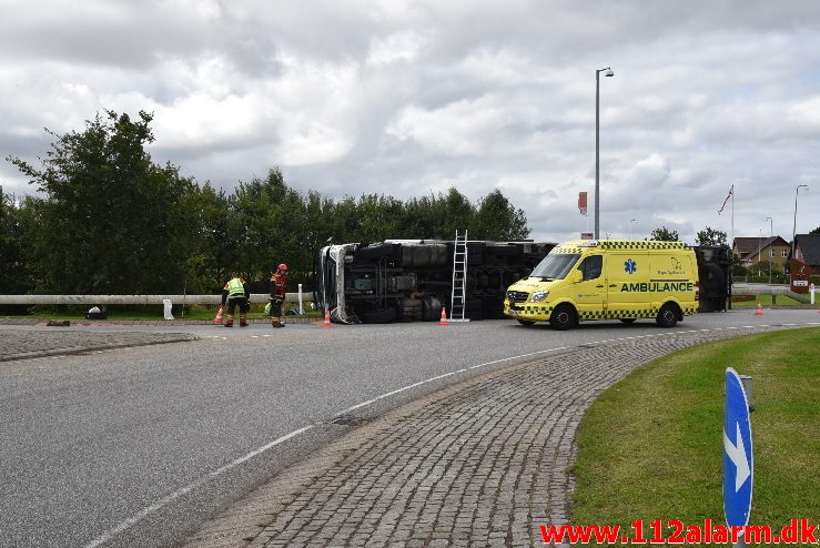 Mindre forurening spild. Ribevej i Ødsted. 22/08-2017. Kl. 11:31.