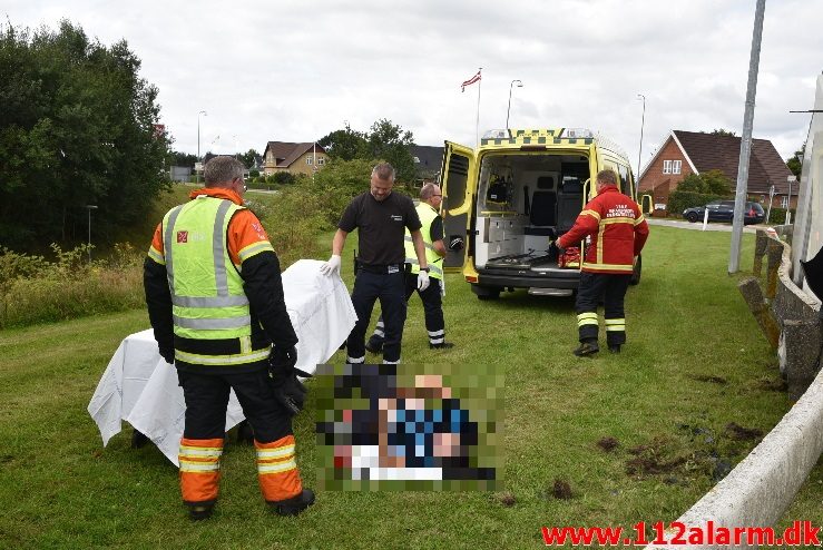 Mindre forurening spild. Ribevej i Ødsted. 22/08-2017. Kl. 11:31.