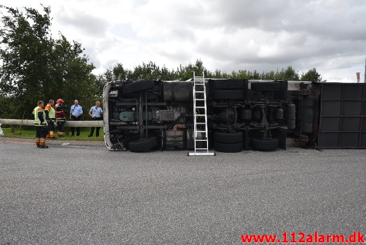 Mindre forurening spild. Ribevej i Ødsted. 22/08-2017. Kl. 11:31.