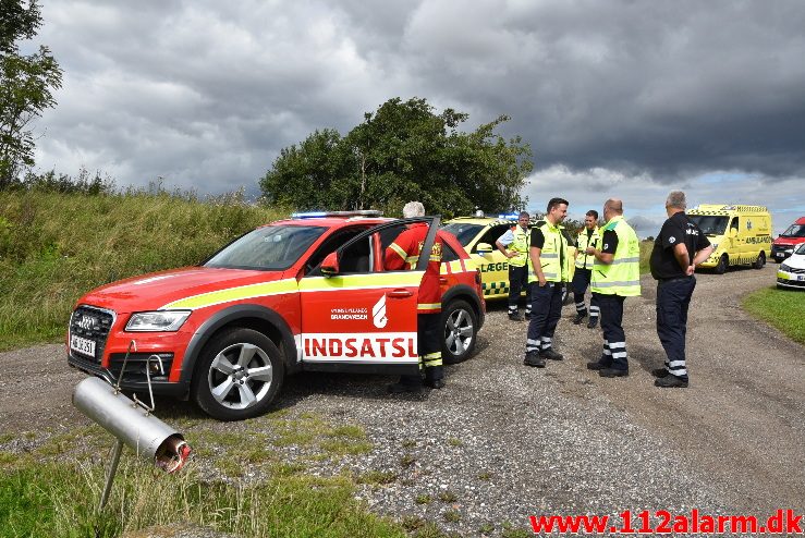 Gårdbrand. Troldhøjvej ved Bredal. 27/08-2017. Kl. 13:55.