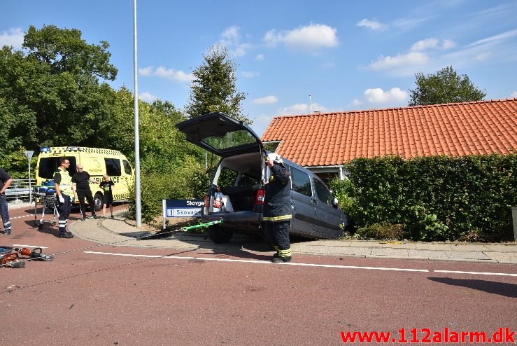 FUH med fastklemt . Skovgade i Jelling. 29/08-2017. Kl. 14:23.