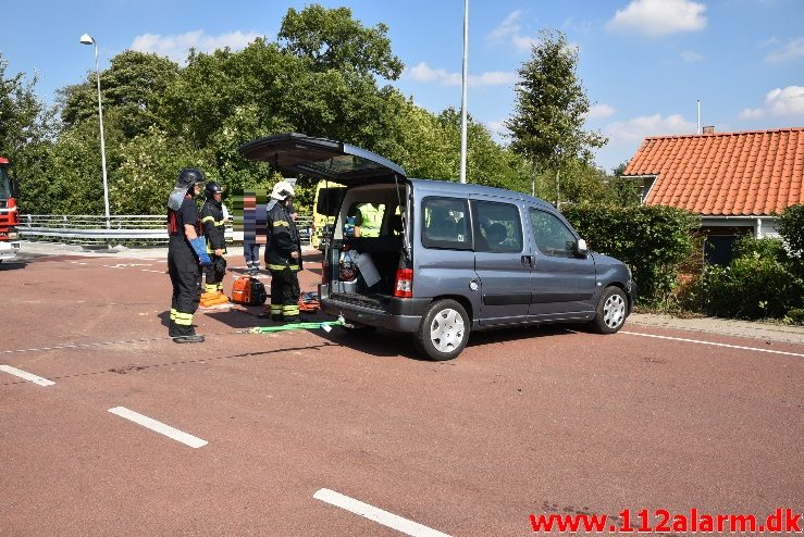 FUH med fastklemt . Skovgade i Jelling. 29/08-2017. Kl. 14:23.