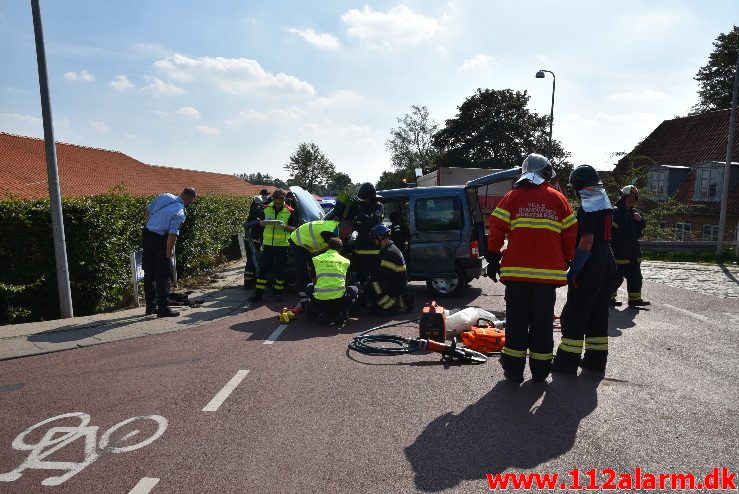 FUH med fastklemt . Skovgade i Jelling. 29/08-2017. Kl. 14:23.