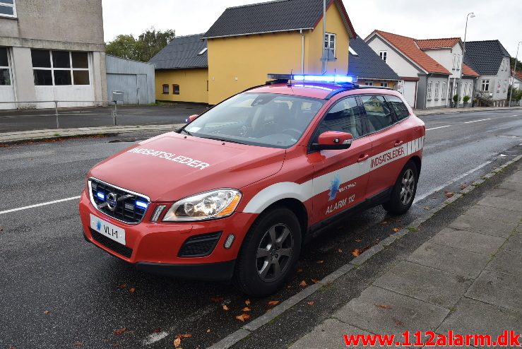 Ild i et køkken. Vejlevej i Bredsten. 06/09-2017. KL. 17:59.