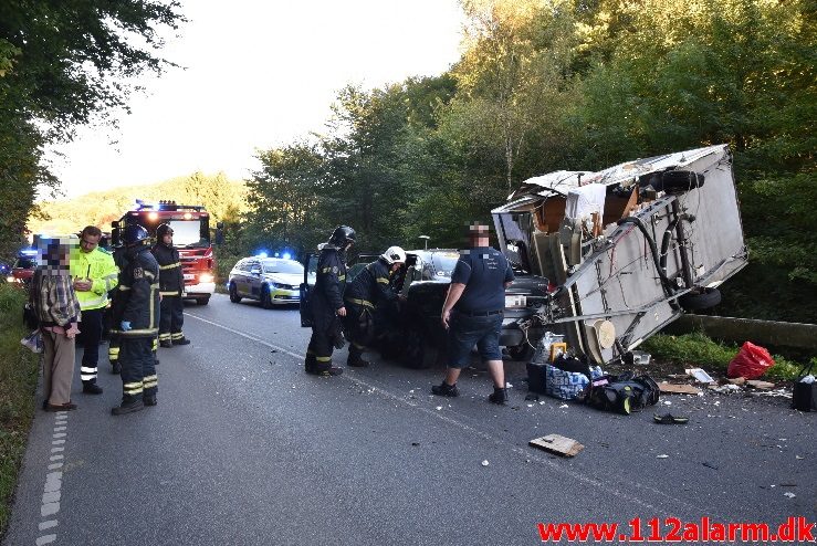 Campingvogn blev kastet op i luften. Ribe Landevej ved Nedebro. 08/10-2017. Kl. 17:05.