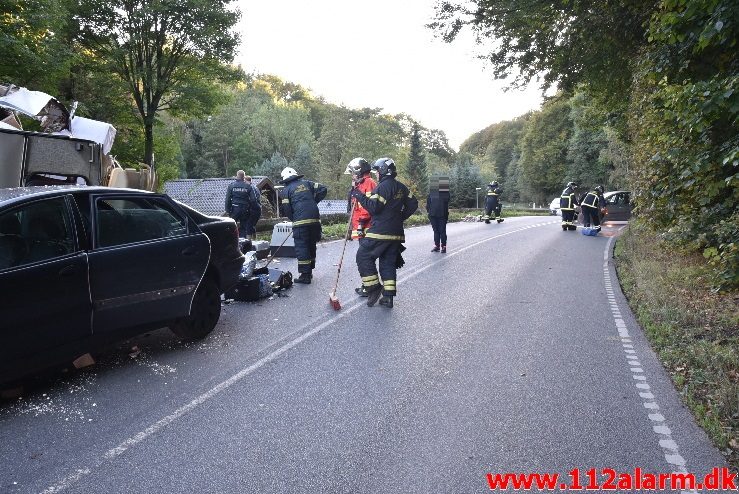 Campingvogn blev kastet op i luften. Ribe Landevej ved Nedebro. 08/10-2017. Kl. 17:05.