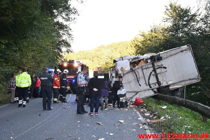 Campingvogn blev kastet op i luften. Ribe Landevej ved Nedebro. 08/10-2017. Kl. 17:05.