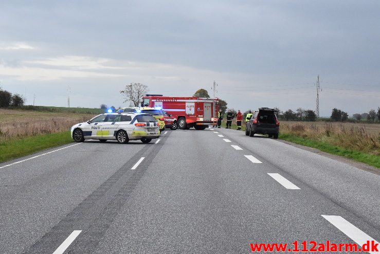 FUH med fastklemt. Motortrafikvejen ( Rute 28 ) 22/10-2017. Kl. 16:11.