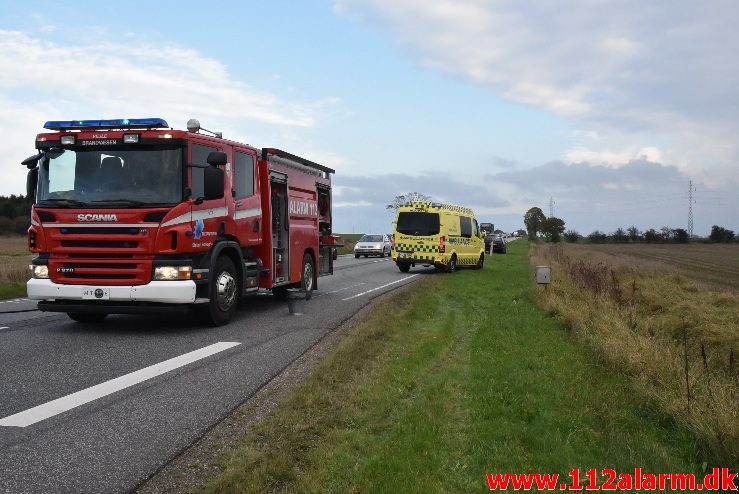 FUH med fastklemt. Motortrafikvejen ( Rute 28 ) 22/10-2017. Kl. 16:11.