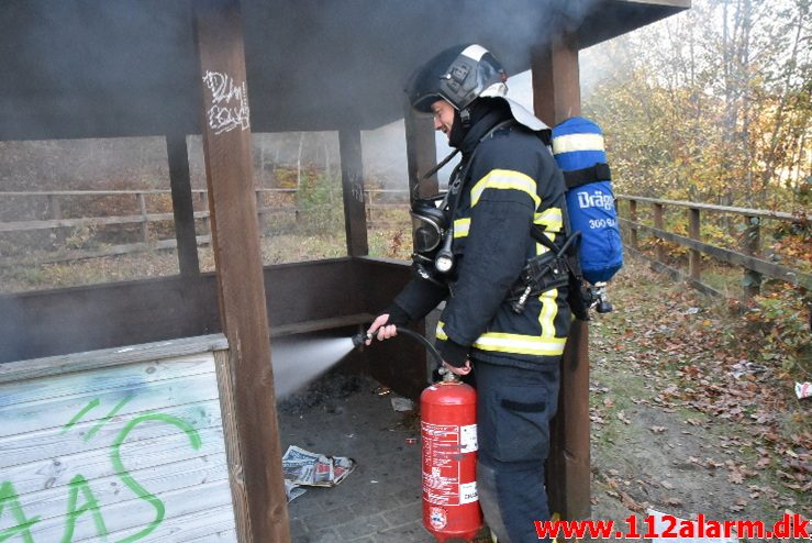 Mindre Bygningsbrand. Sofievej i Vejle. 30/10-2017. Kl. 15:54.