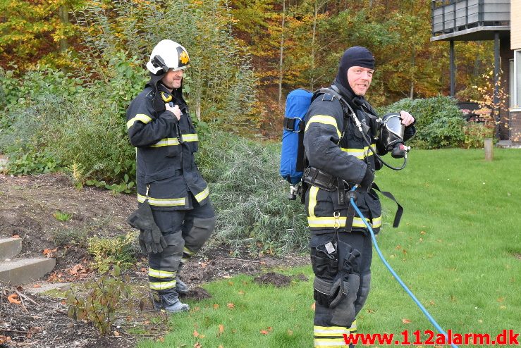 Mindre Bygningsbrand. Sofievej i Vejle. 30/10-2017. Kl. 15:54.