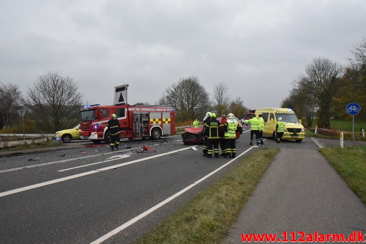 FUH med Fastklemt. Vejle Landevej ved Pjedsted. 09/11-2017. Kl. 11:54.