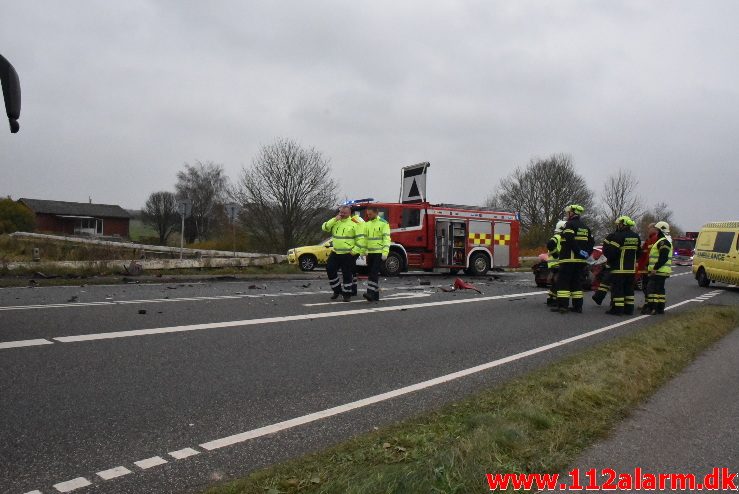 FUH med Fastklemt. Vejle Landevej ved Pjedsted. 09/11-2017. Kl. 11:54.