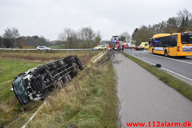 FUH med Fastklemt. Vejle Landevej ved Pjedsted. 09/11-2017. Kl. 11:54.