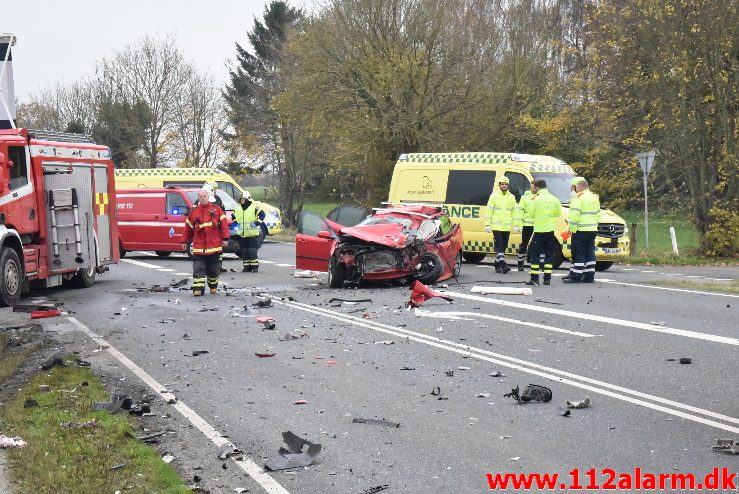 FUH med Fastklemt. Vejle Landevej ved Pjedsted. 09/11-2017. Kl. 11:54.