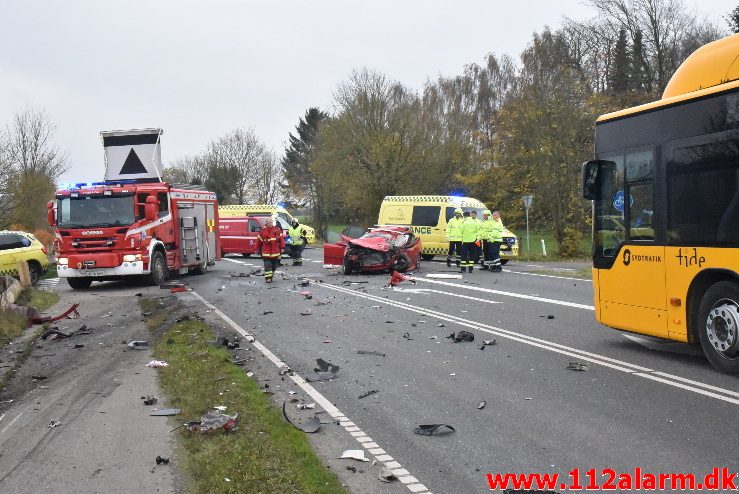 FUH med Fastklemt. Vejle Landevej ved Pjedsted. 09/11-2017. Kl. 11:54.