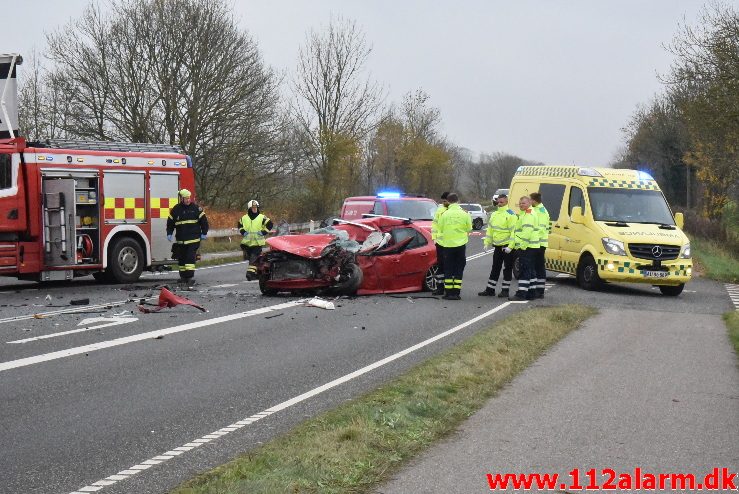 FUH med Fastklemt. Vejle Landevej ved Pjedsted. 09/11-2017. Kl. 11:54.