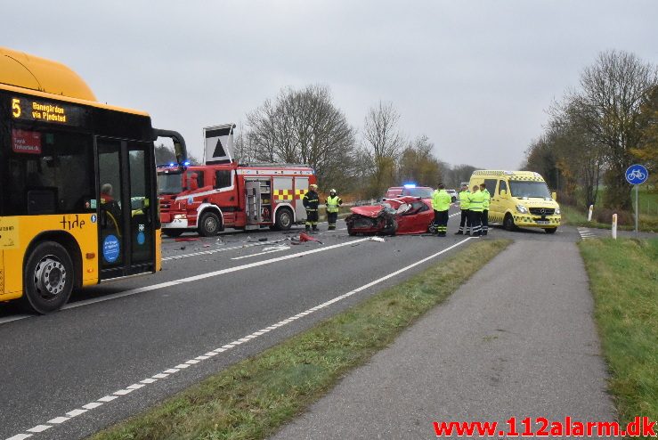 FUH med Fastklemt. Vejle Landevej ved Pjedsted. 09/11-2017. Kl. 11:54.