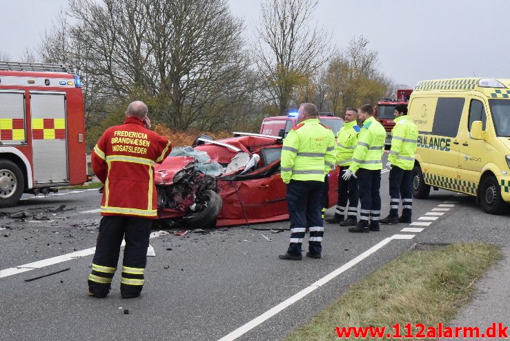 FUH med Fastklemt. Vejle Landevej ved Pjedsted. 09/11-2017. Kl. 11:54.