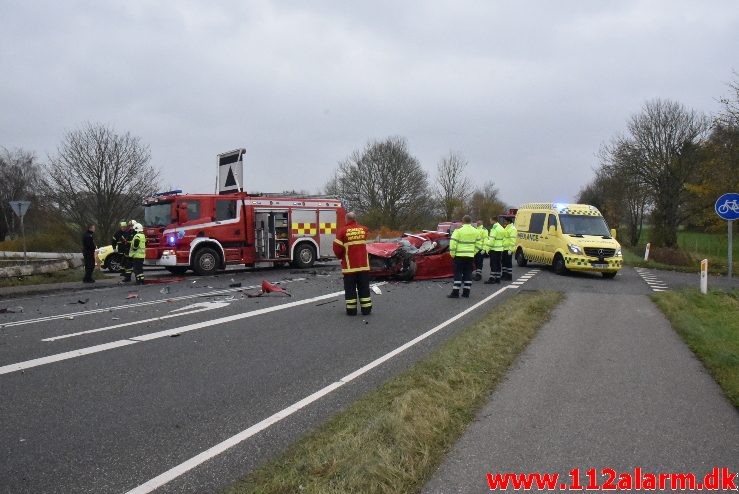 FUH med Fastklemt. Vejle Landevej ved Pjedsted. 09/11-2017. Kl. 11:54.