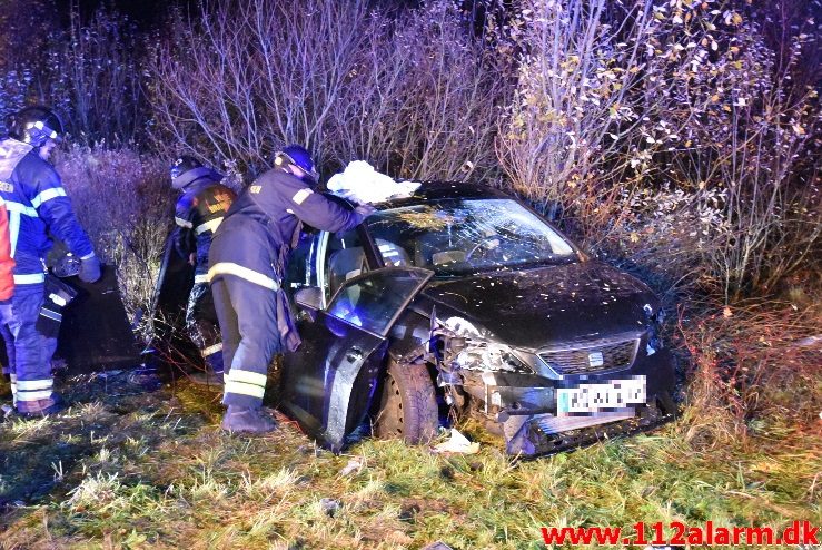 FUH med fastklemt. Motorvejen E 45 ved DTC. 12/11-2017. Kl. 20:03.