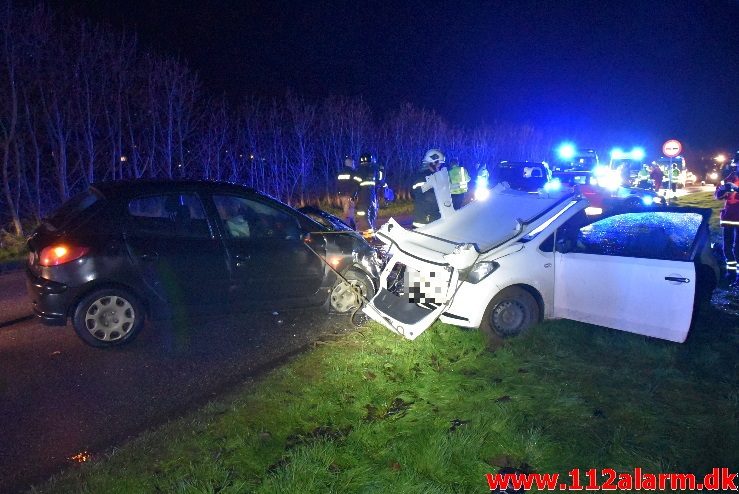 FUH med fastklemt. Skovsvej i Børkop. 18/11-2017. Kl. 21:01.