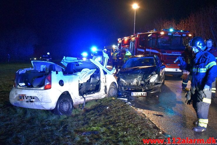 FUH med fastklemt. Skovsvej i Børkop. 18/11-2017. Kl. 21:01.