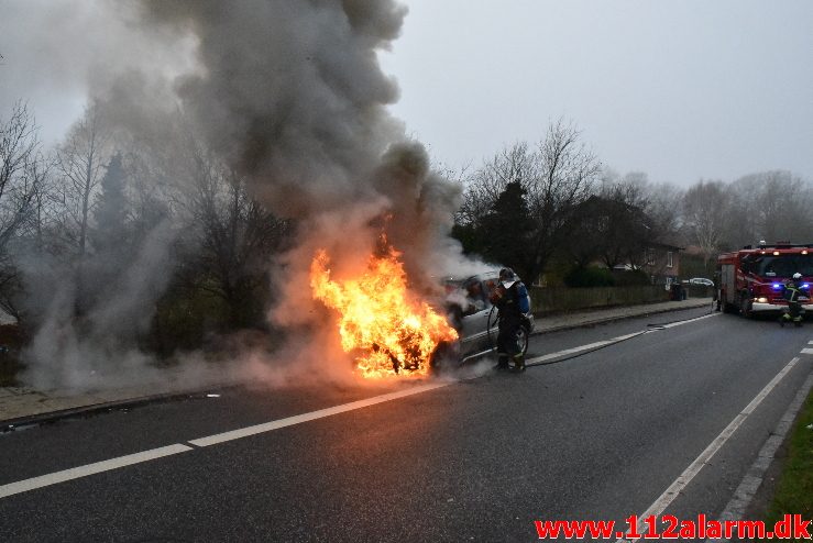 Bilbrand. Grønlandsvej i Vejle. 30/11-2017. Kl. 13:26.