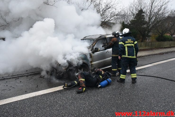 Bilbrand. Grønlandsvej i Vejle. 30/11-2017. Kl. 13:26.