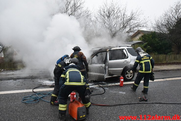 Bilbrand. Grønlandsvej i Vejle. 30/11-2017. Kl. 13:26.