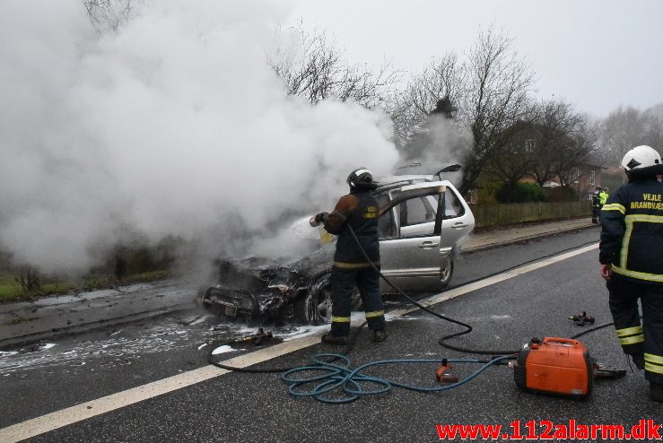 Bilbrand. Grønlandsvej i Vejle. 30/11-2017. Kl. 13:26.