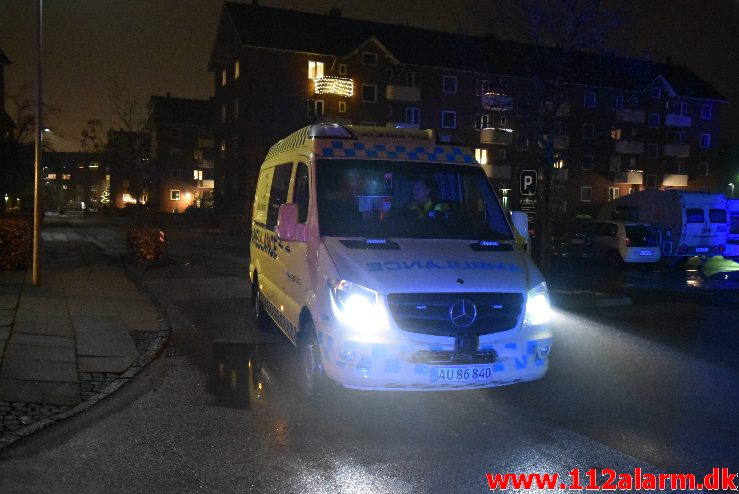 Bygn.brand-Etageejendom. Østerled 22 i Vejle. 13/12-2017. Kl. 22:12.