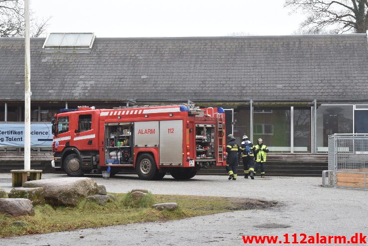Mindre brand på Midtbyskolen. Strandgade 2 i Vejle. 11/01-2018. Kl. 13:11.