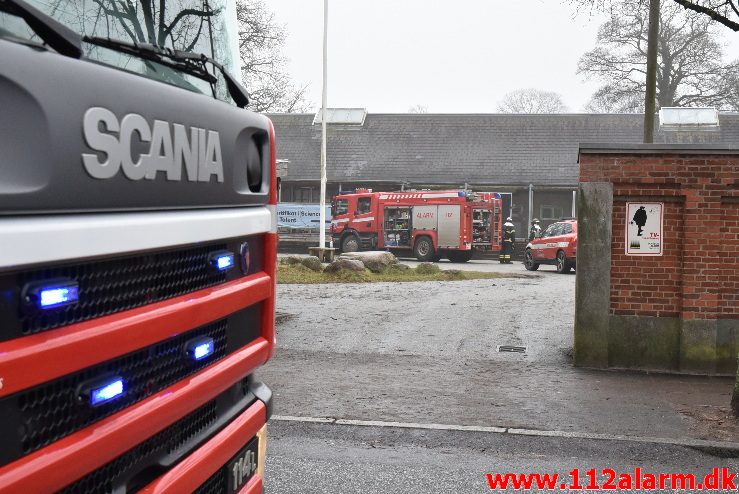 Mindre brand på Midtbyskolen. Strandgade 2 i Vejle. 11/01-2018. Kl. 13:11.