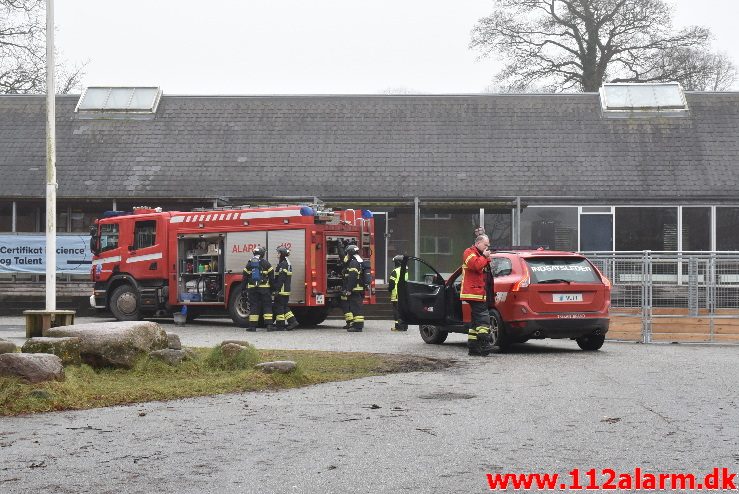 Mindre brand på Midtbyskolen. Strandgade 2 i Vejle. 11/01-2018. Kl. 13:11.