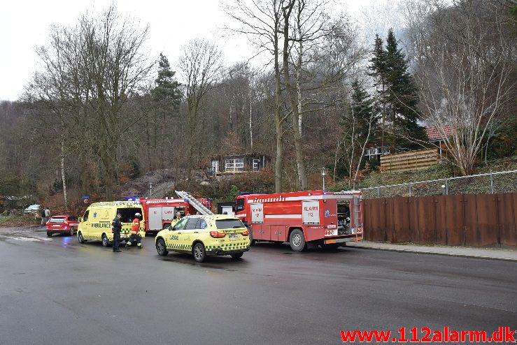 Brand i kolonihavehus. Lohsevej i Vejle. 12/01-2018. Kl. 11:50.