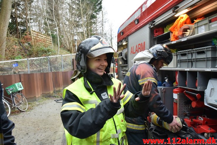 Brand i kolonihavehus. Lohsevej i Vejle. 12/01-2018. Kl. 11:50.