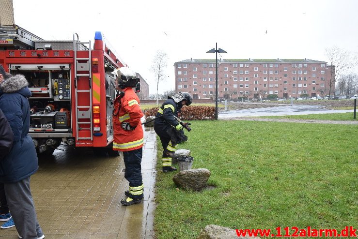 Brand i etageejendom. Finlandsvej 49 i Vejle. 13/01-2018. Kl. 11:00.