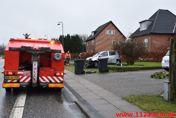 Ung mand havnede inde i en have. Koldingvej i Højen. 16/01-2018. Kl. 12:00.