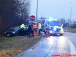 Bil fløj over vejen. Rundkørsel ved DTC i Vejle. 20/01-2018. Kl. 16:26.