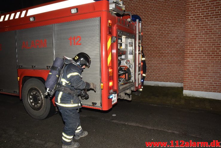 Brand i Container. Borgmestergade i Vejle. 21/01-2018. Kl. 18:11.