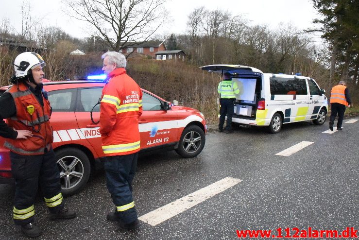 Redning Personpåkørsel tog. Strandvejen i Vejle. 28/01-2018. Kl. 09:39.