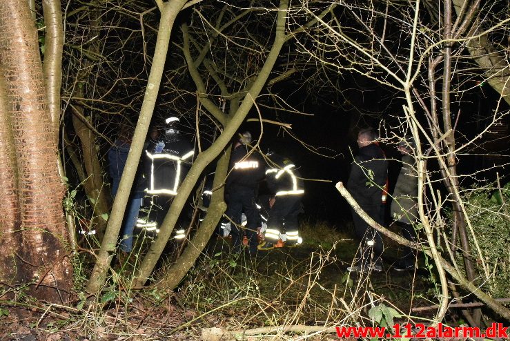 En mand hoppet i søen. Åkandevej i Børkop. 28/01-2018. Kl. 18:20.