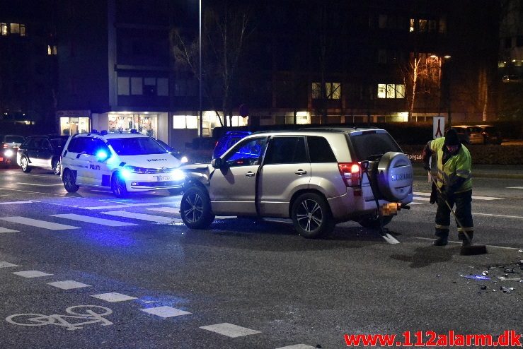 Forurening efter FUH. Horsensvej/Skovgade i Vejle. 3/02-2018. Kl. 18:53.