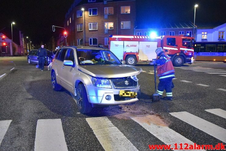 Forurening efter FUH. Horsensvej/Skovgade i Vejle. 3/02-2018. Kl. 18:53.