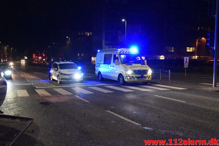 Forurening efter FUH. Horsensvej/Skovgade i Vejle. 3/02-2018. Kl. 18:53.