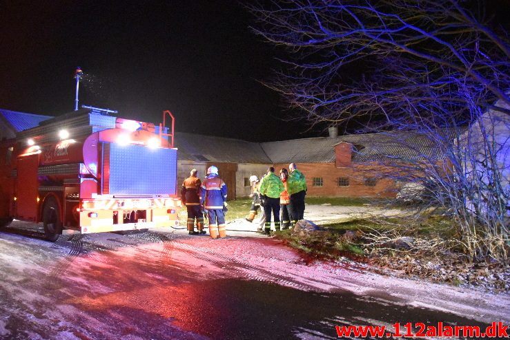 Bygn.brand-Gård. Nørupvej Ved Gadbjerg. 03/02-2018. Kl. 22:44.