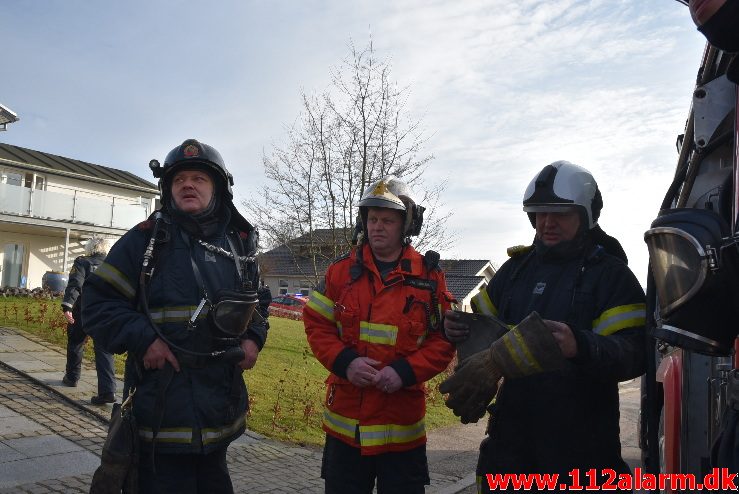 Brand i Villa. Brønsbjergvej i Vejle Øst. 18/02-2018. Kl. 15:08.