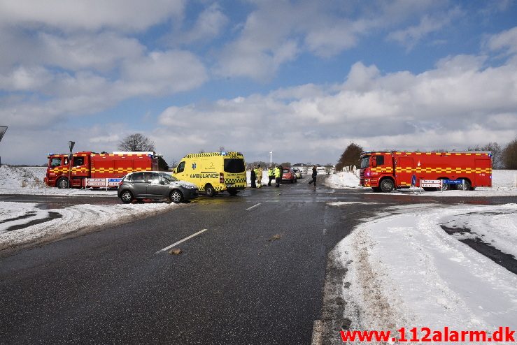 FUH med fastklemt. Tørringvej ved Sandved. 28/02-2018. Kl. 11:16.